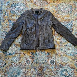 Brown leather jacket